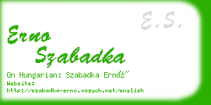 erno szabadka business card